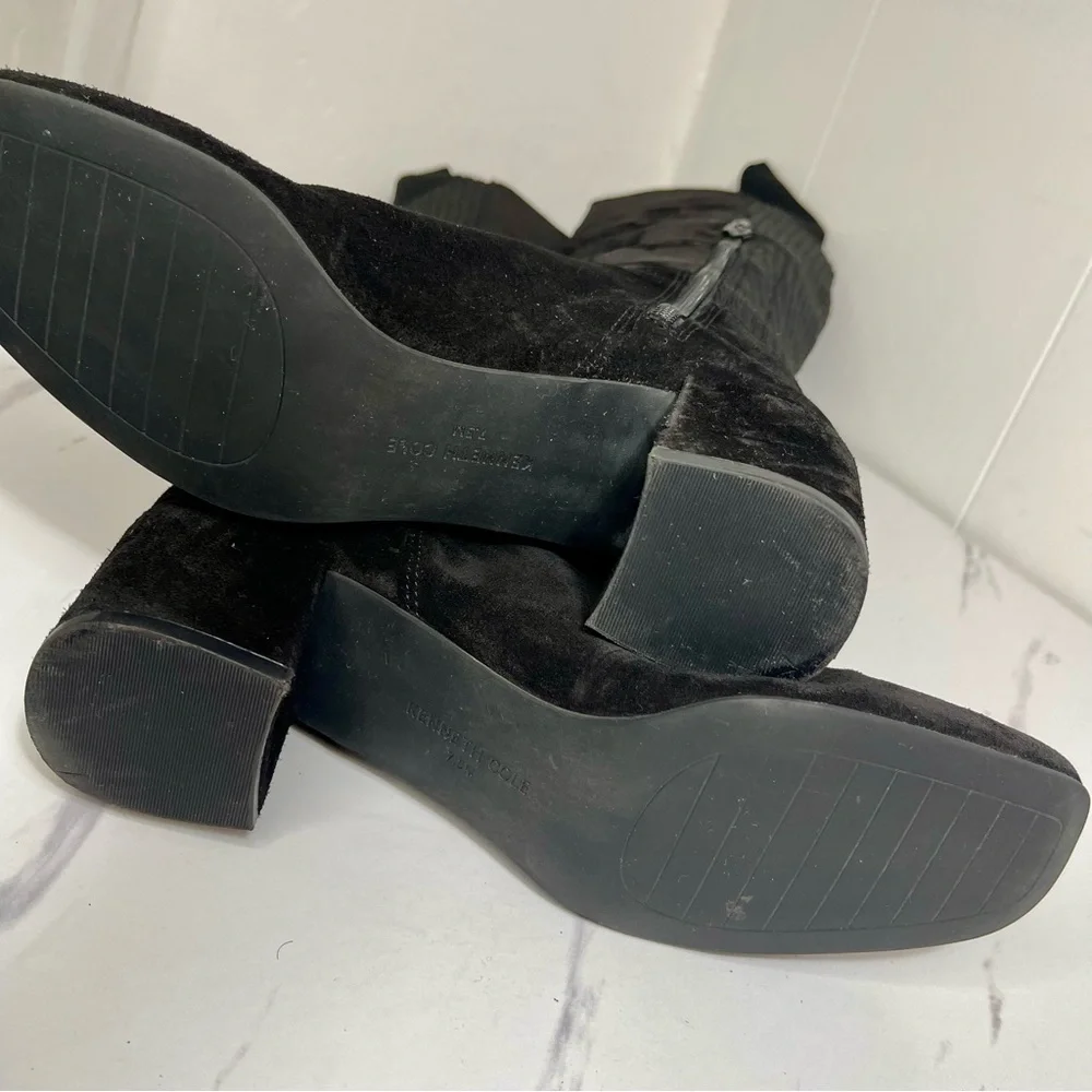New Kenneth Cole New York Wonens Square Toe Over Knee Black SZ 7.5
